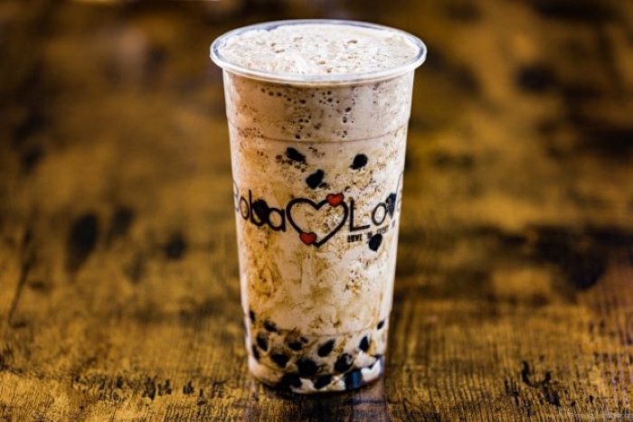 Brown sugar milk tea with boba